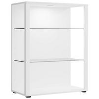 Vitrina Glasol Xl, Bela - črna/bela, Moderno, umetna masa/steklo (70/90/35cm) - MID.YOU