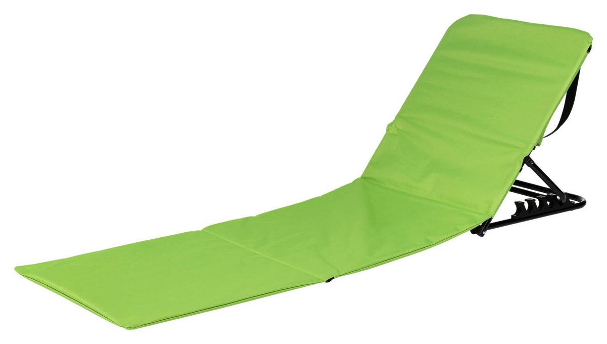 LEŻAK PLAŻOWY LUKE - zielony/czarny, Basics, tworzywo sztuczne/metal (145/52/47cm)