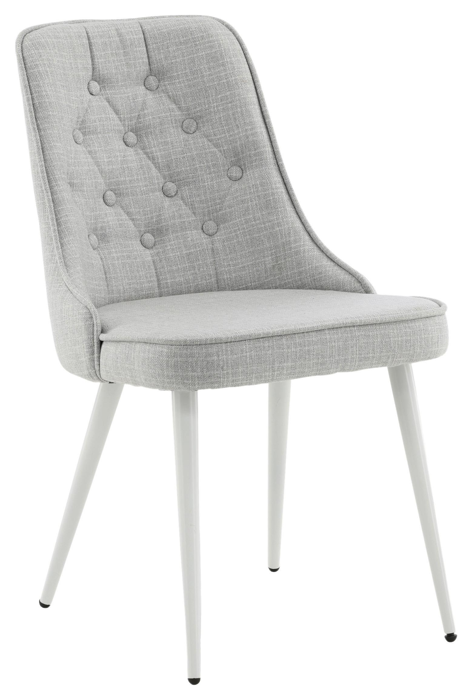 Stuhl Set Velvet Deluxe VELVET DELUXE - Hellgrau/Weiß, Design, Kunststoff/Textil (50/88.5/66cm) - Livetastic