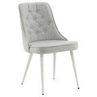 Stuhl Set Velvet Deluxe VELVET DELUXE - Hellgrau/Weiß, Design, Kunststoff/Textil (50/88.5/66cm) - Livetastic