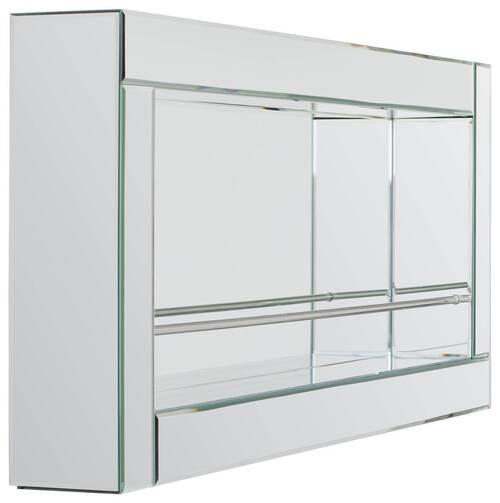 REGAŁ NA WINO WALKER - kolor srebrny, Lifestyle, materiał drewnopochodny/szkło (120/52/14cm) - Xora