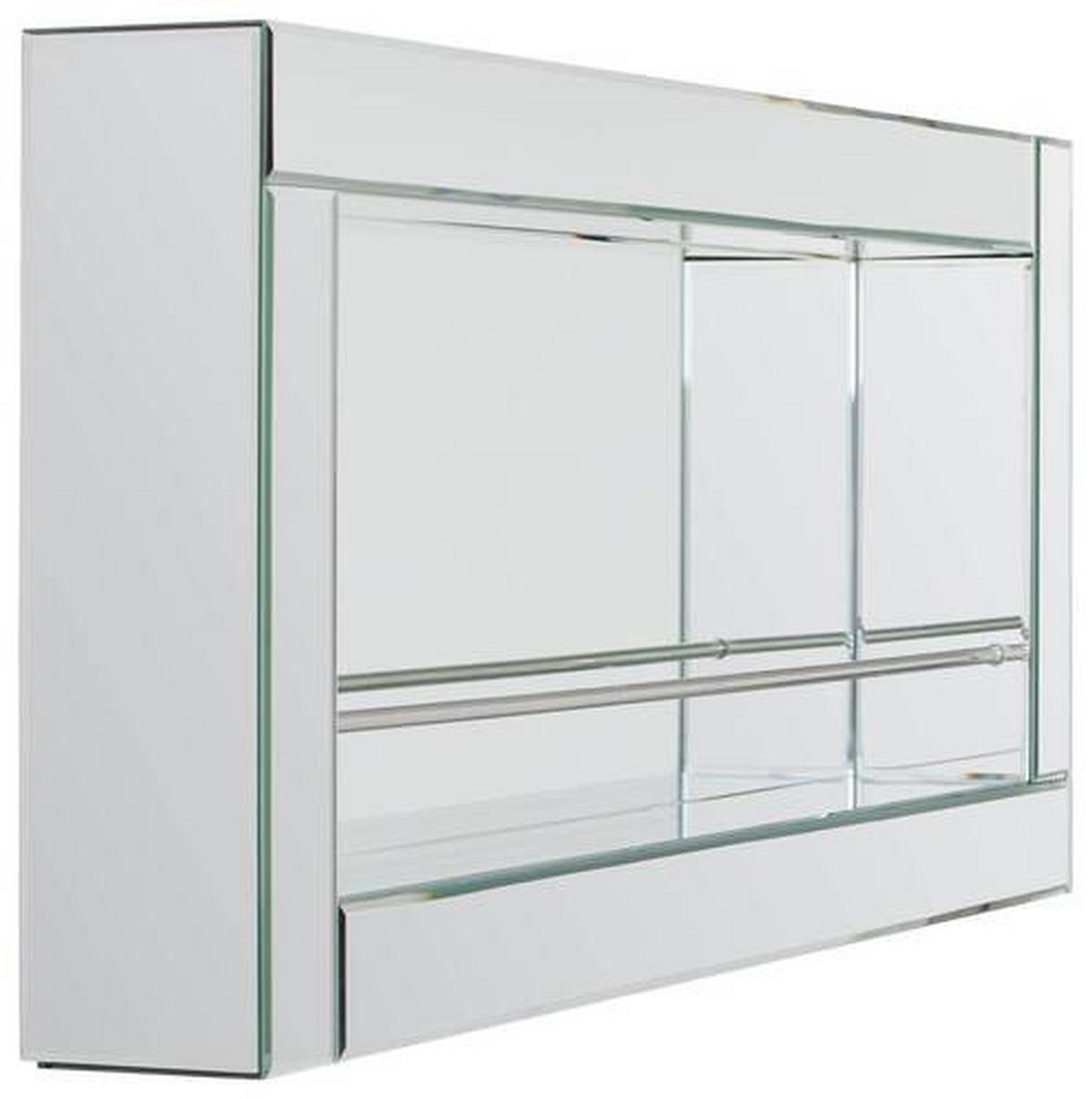 REGAŁ NA WINO WALKER - kolor srebrny, Lifestyle, materiał drewnopochodny/szkło (120/52/14cm) - Xora