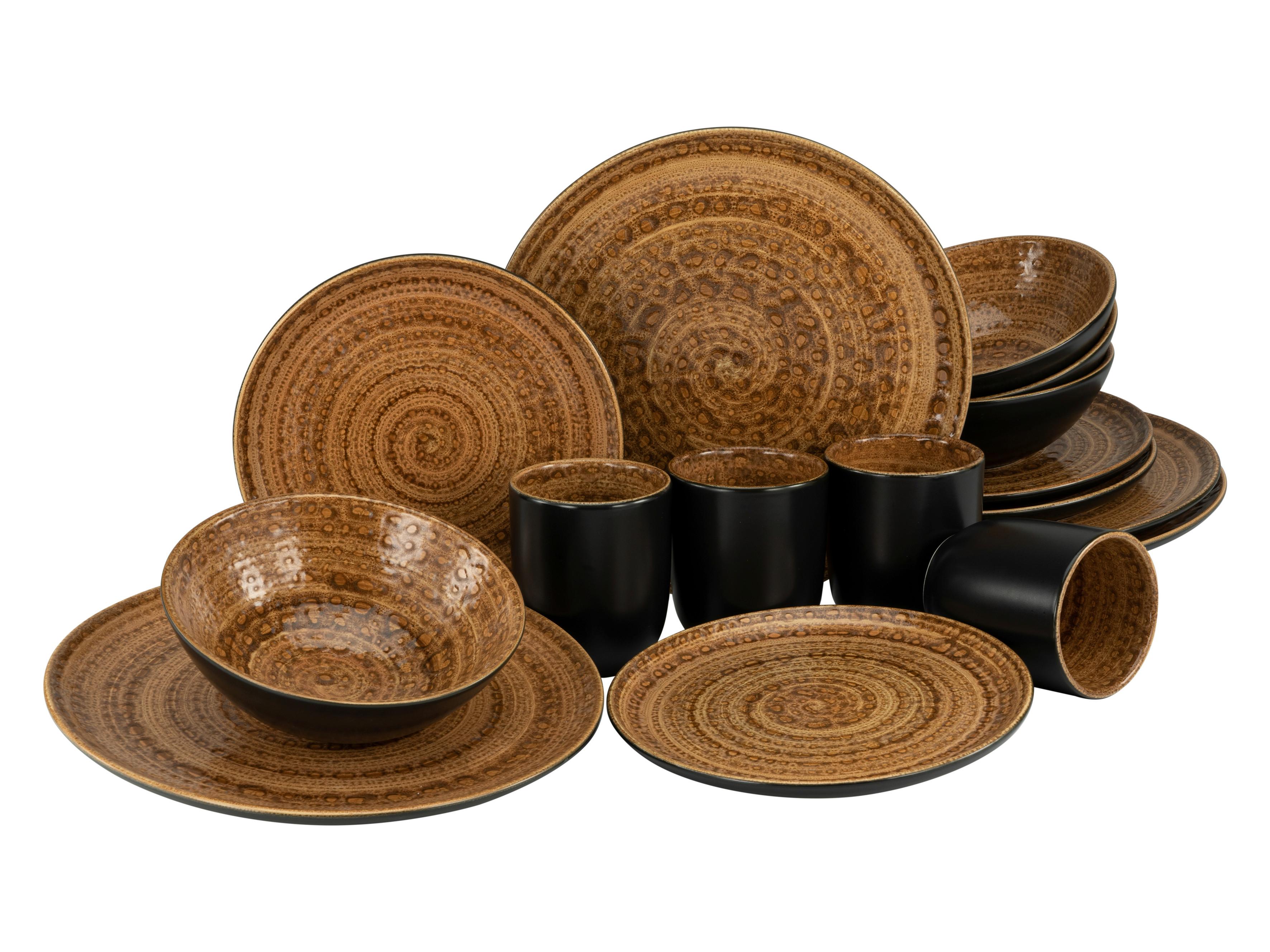 Kombinirani Servis Villa Romana Terra, 16-Delni - črna/rjava, keramika - Creatable