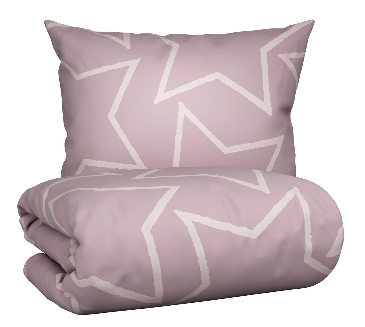 BETTWÄSCHESET BIG STAR - Mauve, Textil (160/210cm) - Modern Living