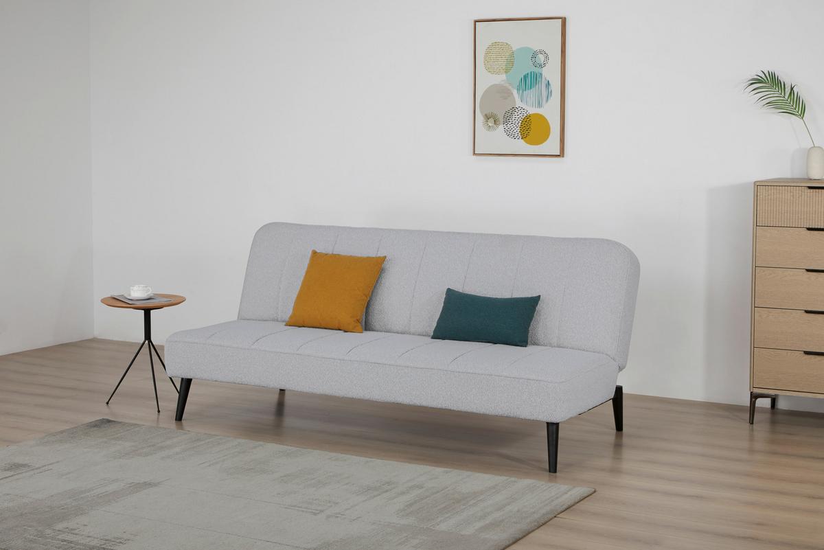 Zofa Lino, Posteljna Funkcija, Siva - siva/črna, Design, tekstil/les (192/82/90cm) - Livetastic