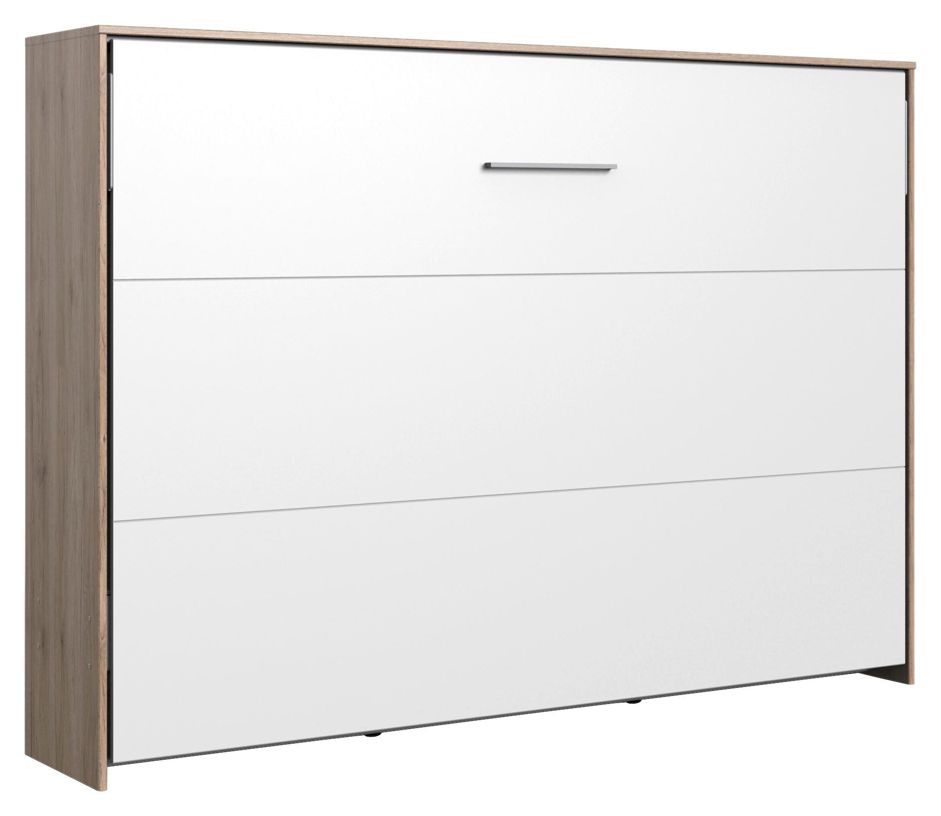 Schrankbett Juist Weiß/Eiche ca. 140x200cm - Eichefarben/Weiß, KONVENTIONELL, Holz/Holzwerkstoff (140/200cm) - MID.YOU