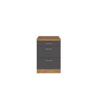 Held Küchenunterschrank ca. 50 cm Anthrazit/Eiche - Chromfarben/Anthrazit, MODERN, Holzwerkstoff/Metall (50/85/60cm) - Held