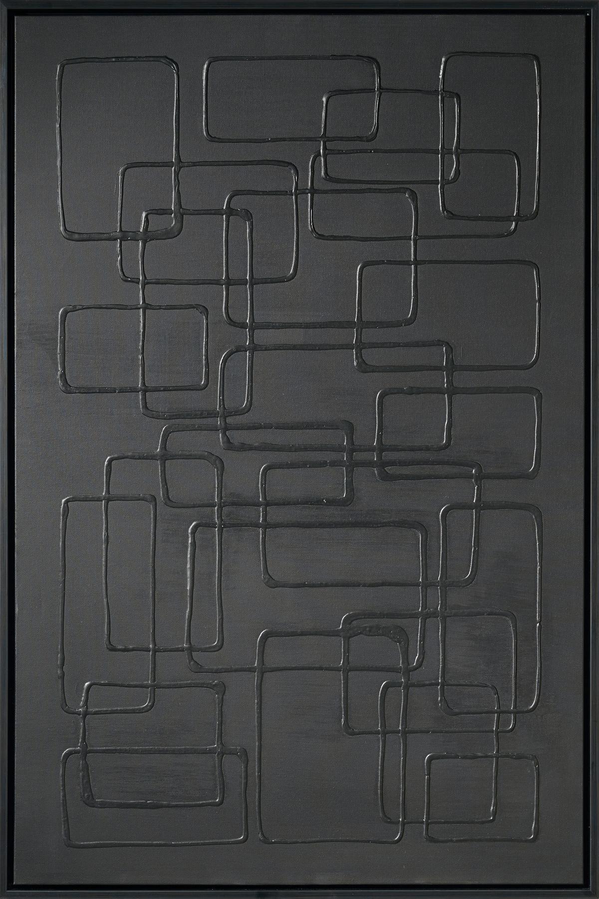 Tablou cu ramă Denise Small cca. 60x90 cm - negru, plastic/lemn (60/90cm) - Premium Living