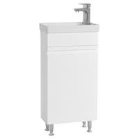 Kombiniran Umivalnik Silora M, Bela - srebrne barve/bela, Moderno, umetna masa/leseni material (41cm) - MID.YOU