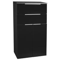 Midischrank "Kara" , anthrazit - Anthrazit/Silberfarben, MODERN, Glas/Holzwerkstoff (61/106,5/32cm) - MID.YOU