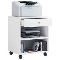 Predalnik Na Kolescih Salda, Bela - srebrne barve/bela, Basics, umetna masa/leseni material (45/54/38cm) - MID.YOU