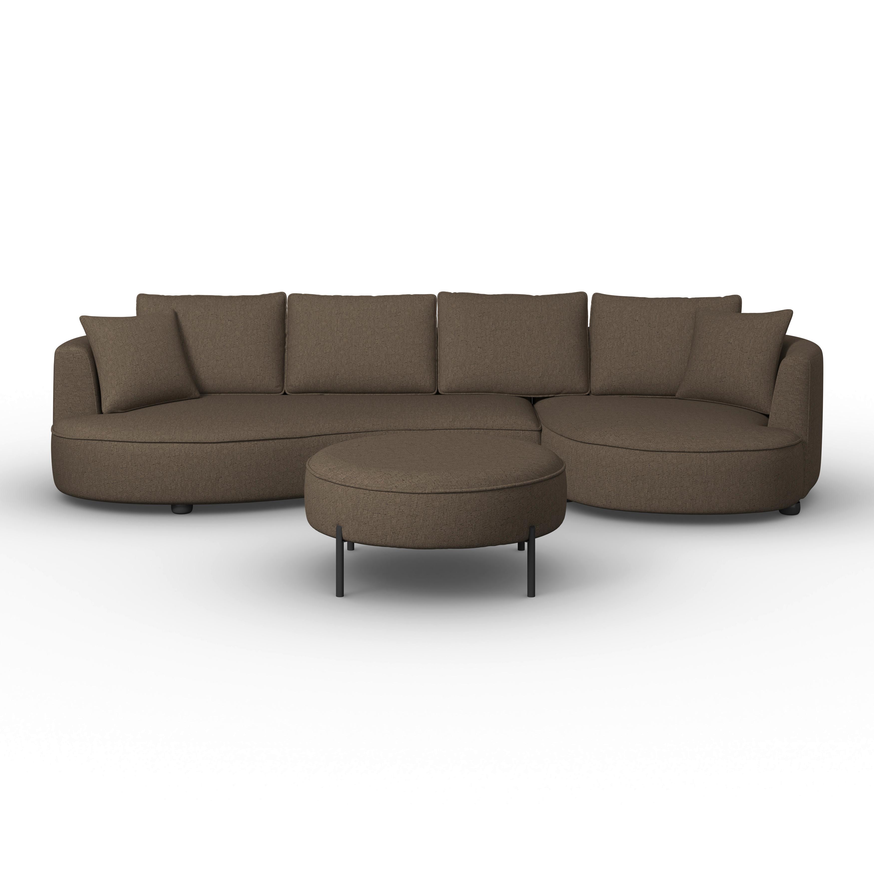 SOFFA NILAS - brun/svart, Modern, metall/trä (322/154cm) - Bessagi Home