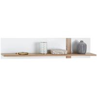 Poliță de perete VIOLA - alb/culoare lemn stejar, Modern, plastic/metal (140/29,6/21,9cm) - Premium Living