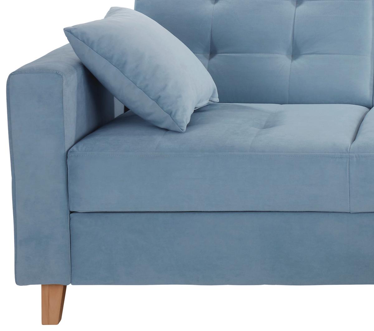 Sarokkanapé Bergen - világoskék, Design, textil (231/160cm) - Based