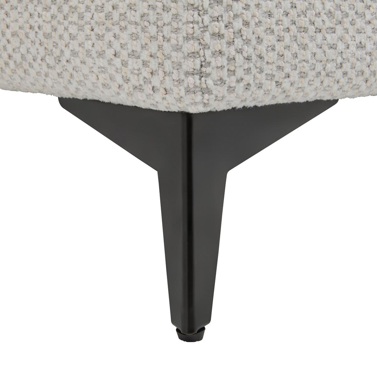 Ecksofa Bruce Grauweiß - Grauweiß/Schwarz, Textil/Metall (161/61-85/273cm) - Mömax
