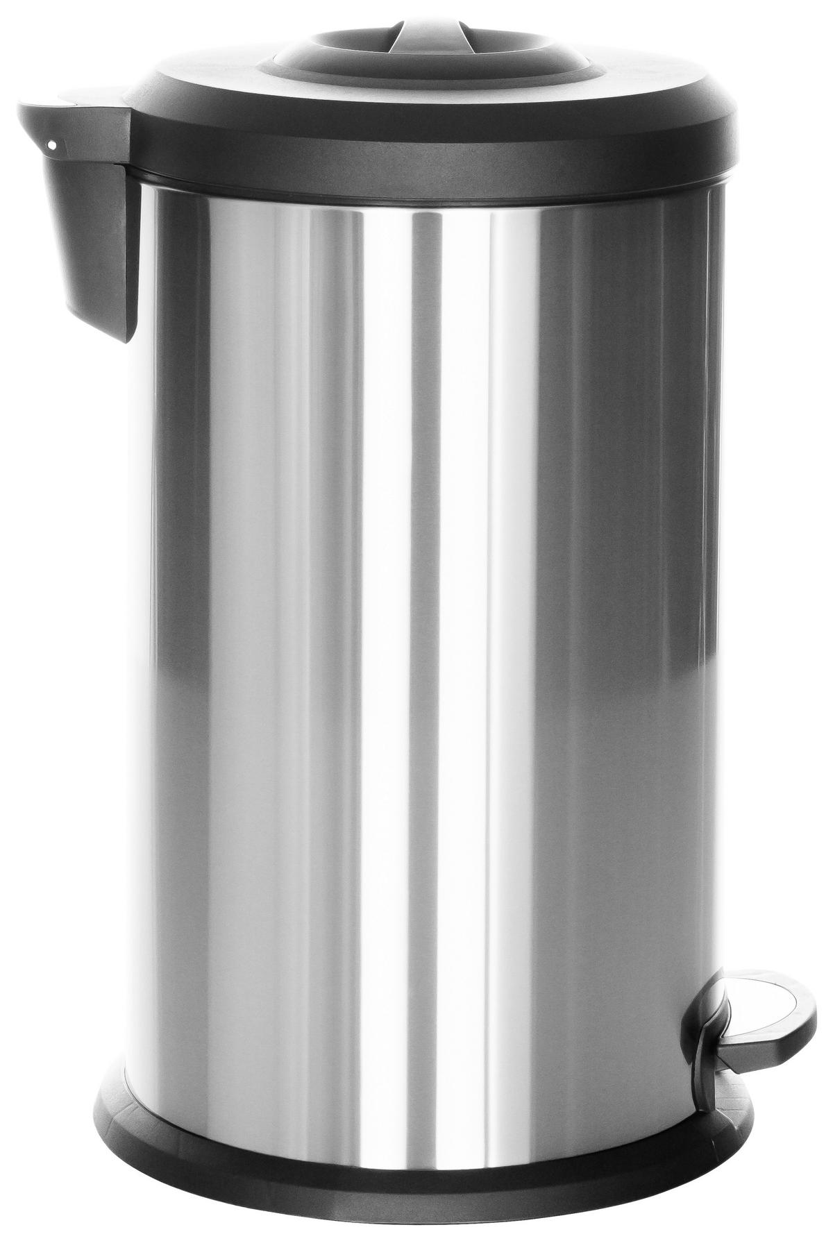 Koš Za Smeti Clean X, 40 L, Srebrna - srebrne barve/črna, Basics, kovina/umetna masa (38/62-96/38cm) - MID.YOU