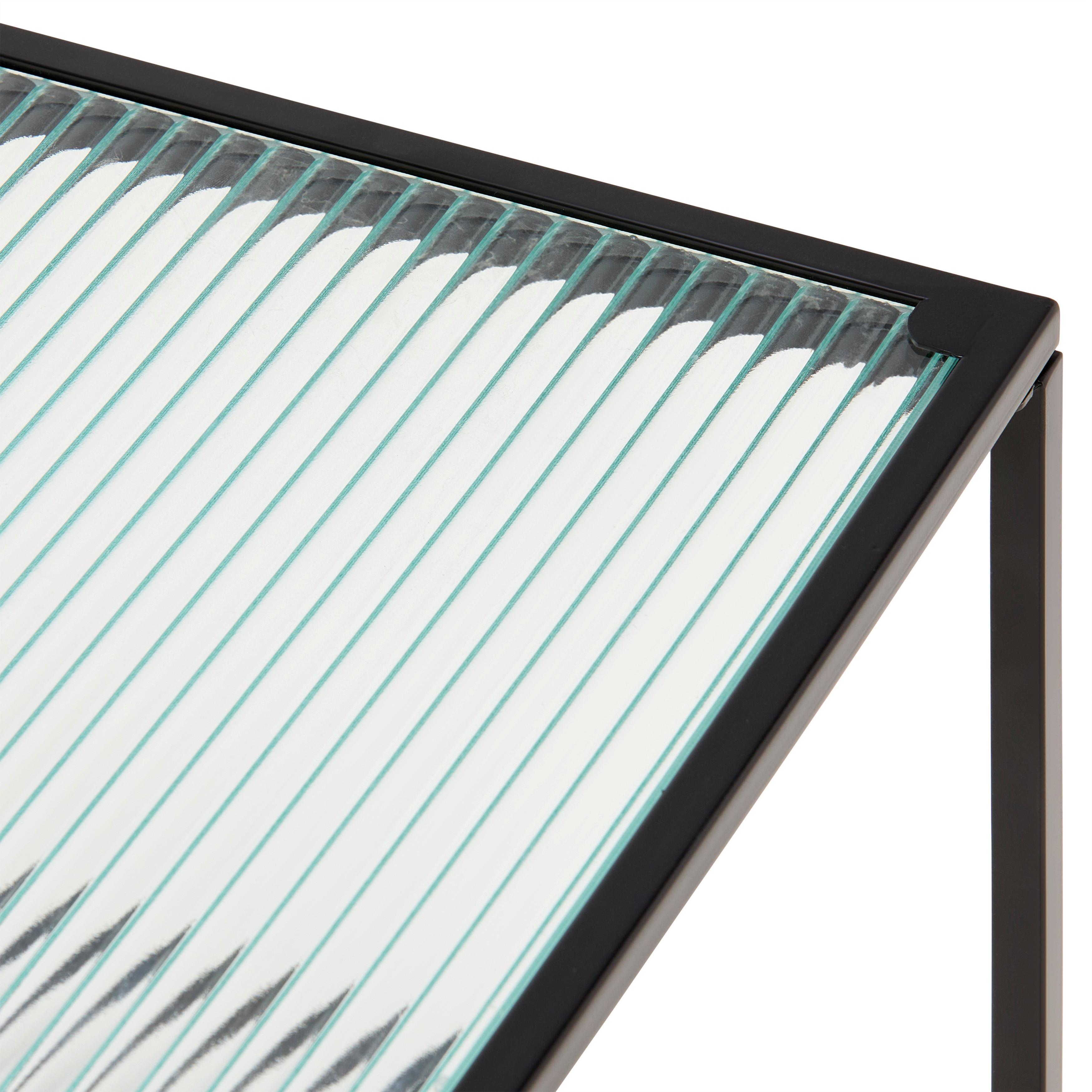 SOFFBORD LEON - svart/transparent, Modern, metall/glas (80/40/40cm) - Mömax