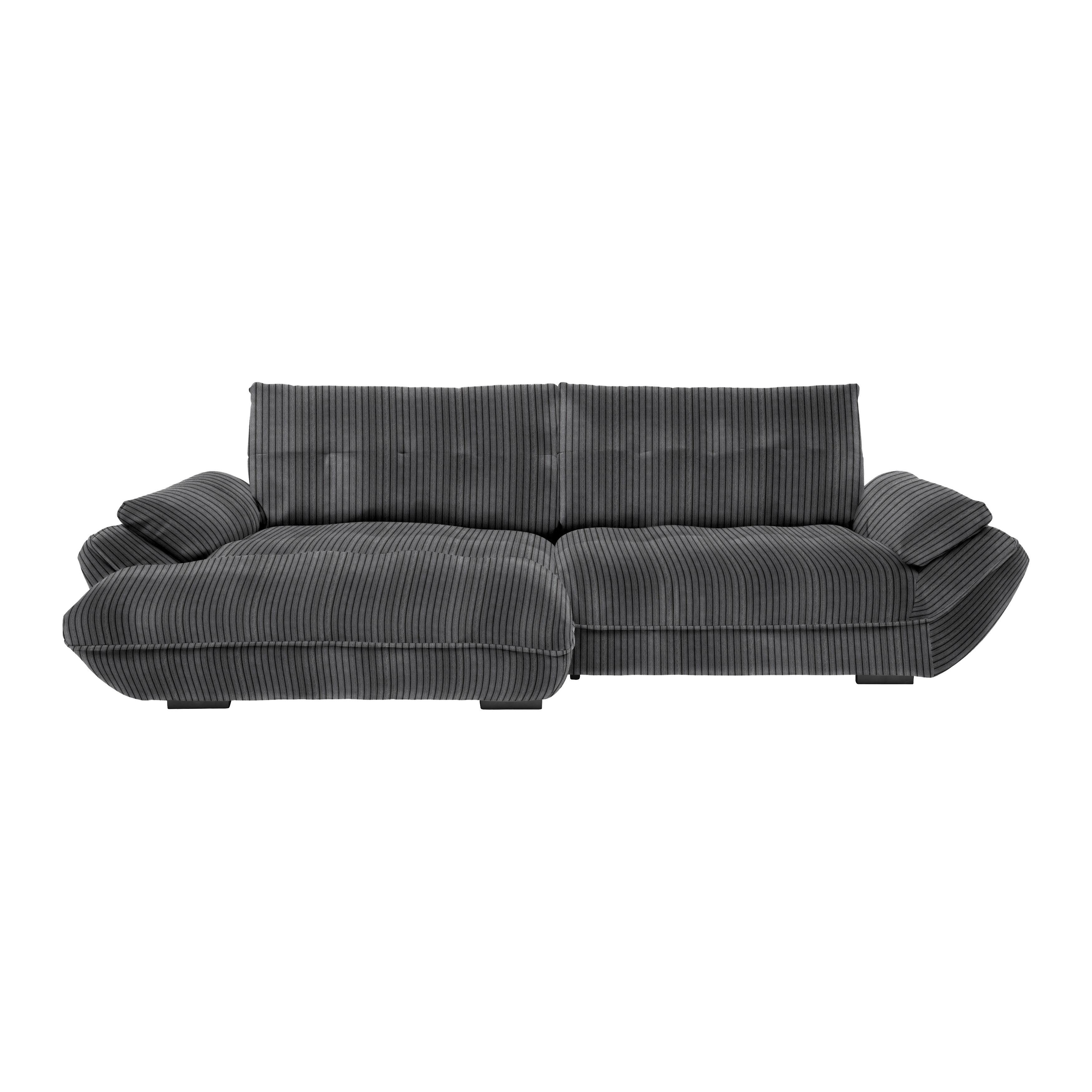 Wohnlandschaft Vivo Anthrazit - Anthrazit/Schwarz, MODERN, Kunststoff/Textil (179/63/317cm) - Premium Living