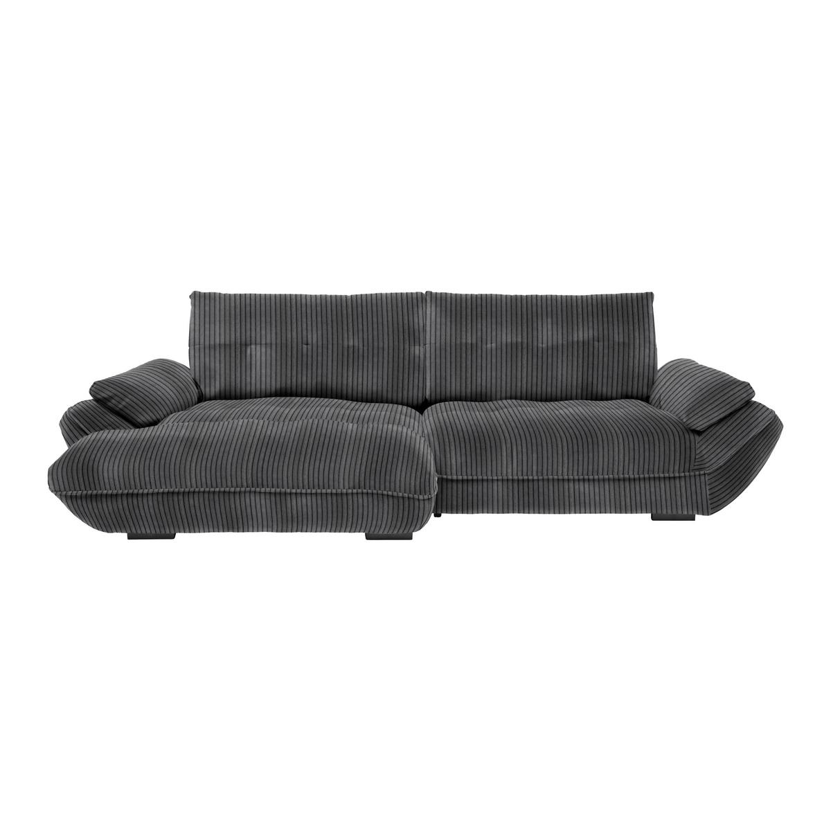 Wohnlandschaft Vivo Anthrazit - Anthrazit/Schwarz, MODERN, Kunststoff/Textil (179/63/317cm) - Premium Living