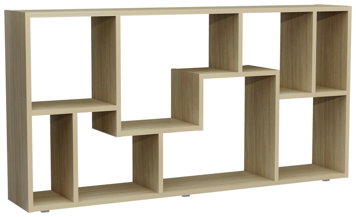REGAL LANISA - Honigeiche/Silberfarben, Design, Holzwerkstoff/Kunststoff (116/58/20cm) - MID.YOU