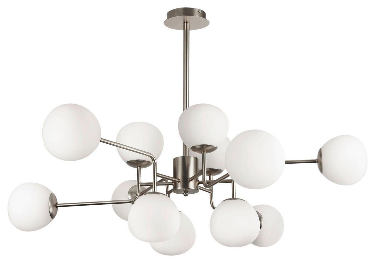 Kronleuchter Erich Nickelfarben max. 40 Watt - Nickelfarben, Basics, Glas/Metall (110/42,7/50cm) - MAYTONI