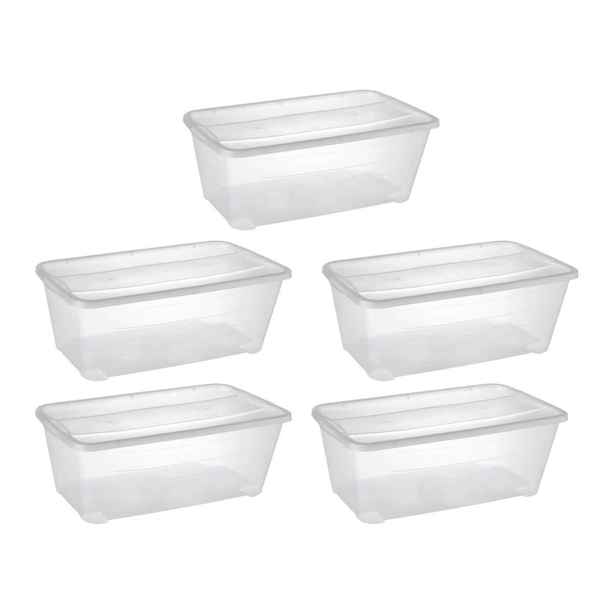 Aufbewahrungsboxen-Set Shoes, 5-teilig - Klar, KONVENTIONELL, Kunststoff (35/20/17,2cm) - Mömax