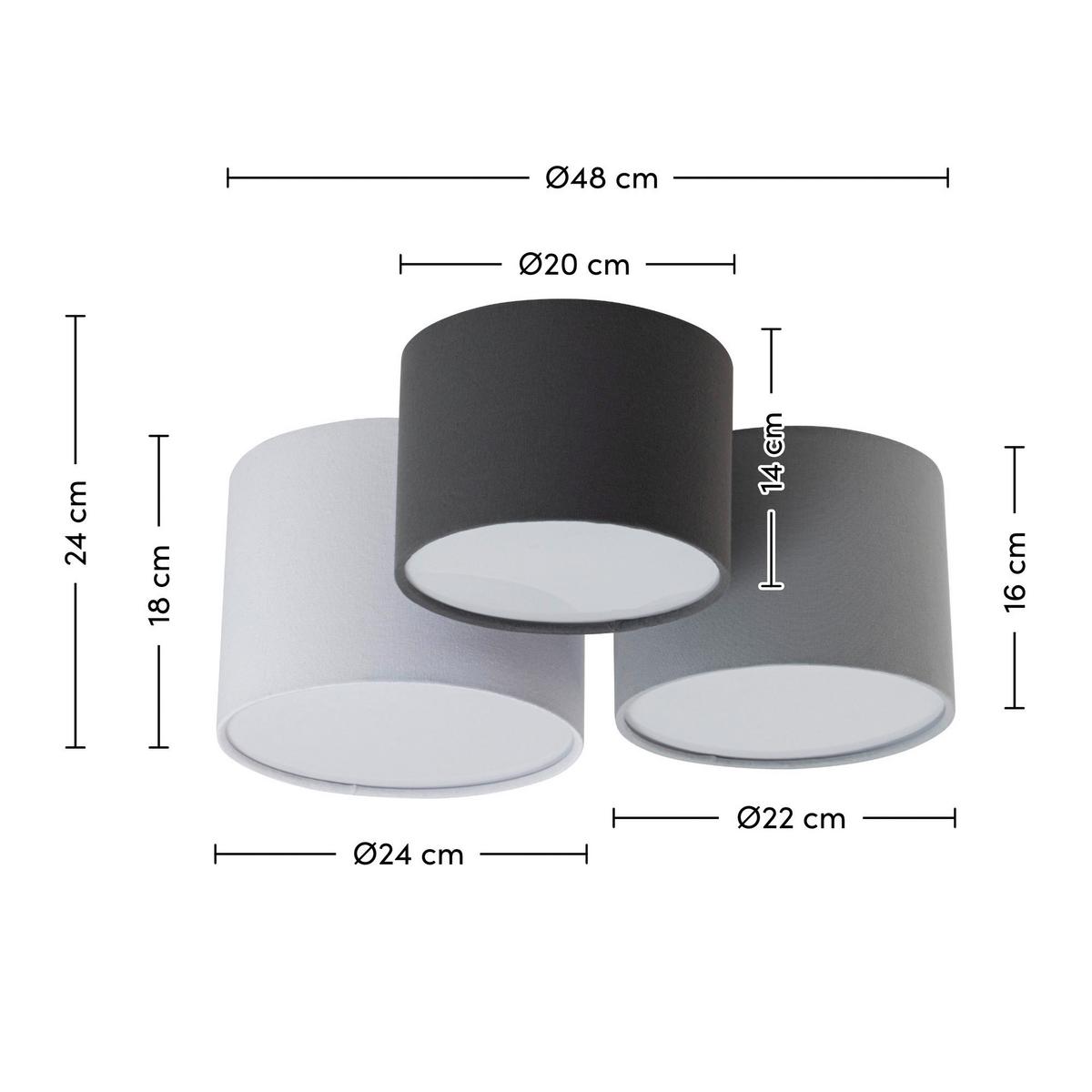 LAMPA SUFITOWA NADIA - antracytowy/jasnoszary, Modern, tworzywo sztuczne/metal (48/24cm) - Novel