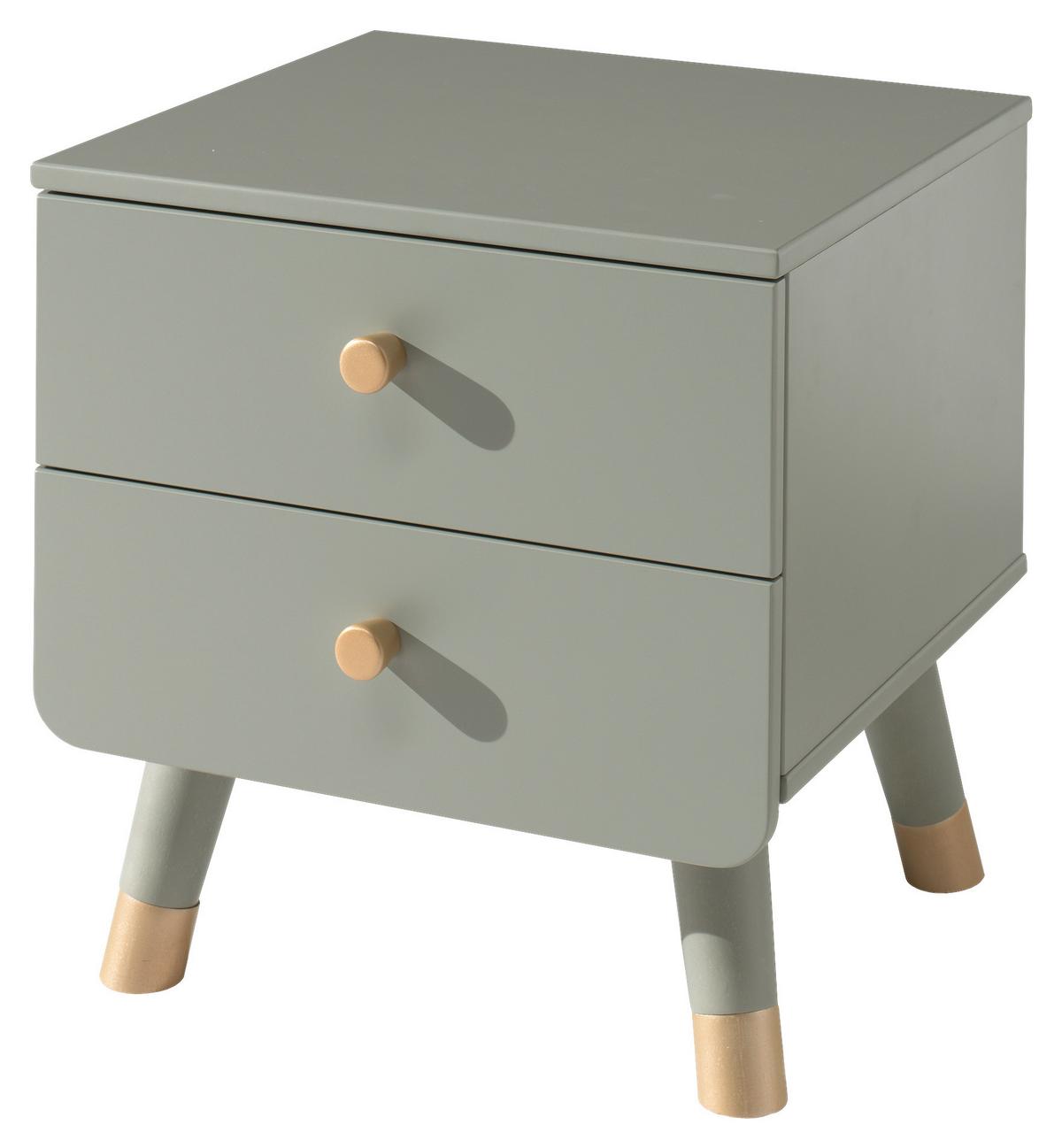 Kindernachtkästchen Olivgrün H: 45,2 cm Billy - Goldfarben/Olivgrün, KONVENTIONELL, Holzwerkstoff/Kunststoff (43/45,20/40cm) - MID.YOU