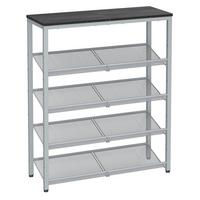 SCHUHREGAL SHOE RACK - Silberfarben/Schwarz, MODERN, Holzwerkstoff/Metall (75/93/28cm) - MID.YOU