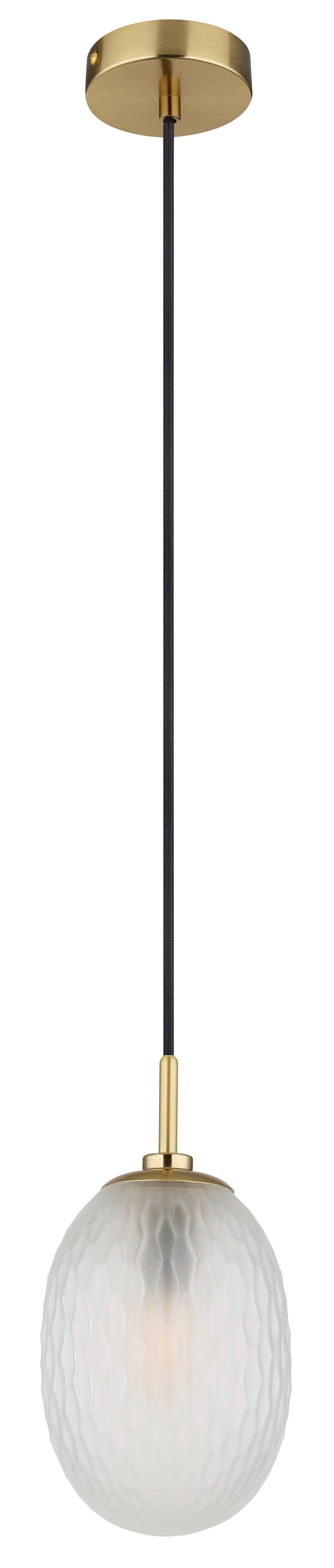 HÄNGELEUCHTE 15899H2 - Weiss/Goldfarben, Basics, Glas/Textil (15/120cm) - Globo