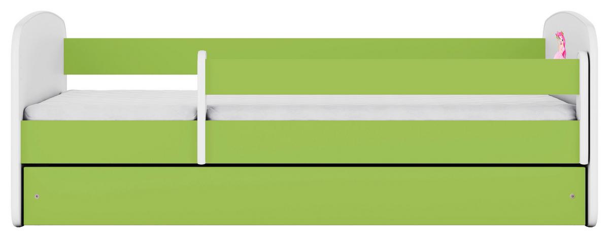 Otroška Postelja Babydreams, Bela, Zelena, 80x160cm - zelena/bela, Moderno, tekstil/leseni material (80/160cm) - MID.YOU