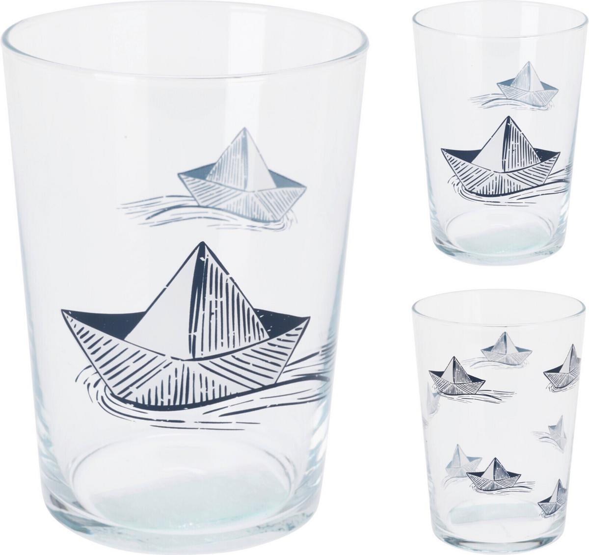 Pohár Paperboat - szürke, Üveg (8,8/12cm)