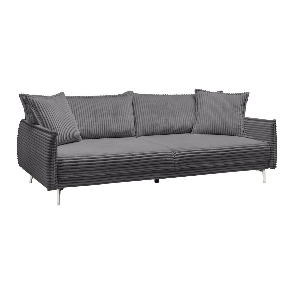 Mega Sofa Kiss - tamno siva/boje kroma, Moderno, drvo/metal (241/90/117cm) - Mömax