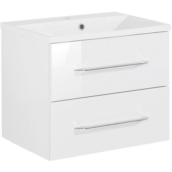 Waschtischkombi 60 cm Weiß mit Gussmarmorbecken