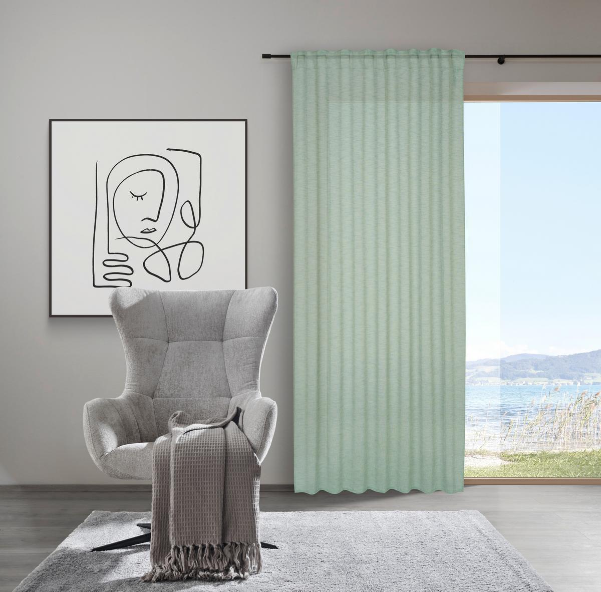 Draperie prefabricată Sigrid, cca. 140x300cm - verde, Modern, textil (140/300cm) - Premium Living