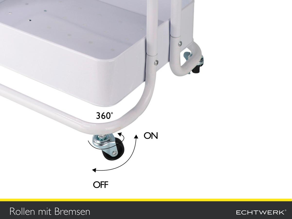 Servierwagen Danao in Weiß - Weiß, Basics, Metall (43/32/86cm) - Echtwerk