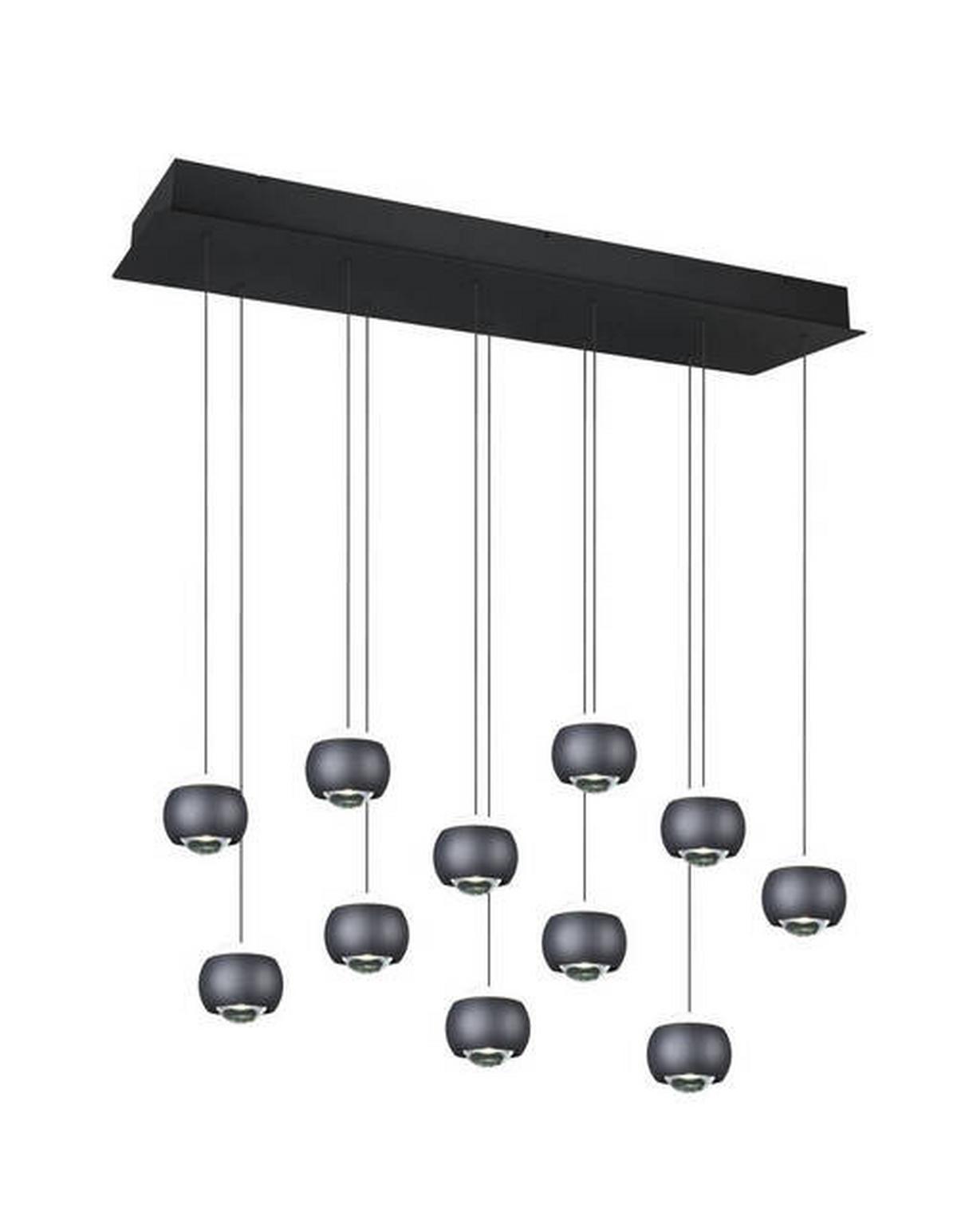 LAMPA WISZĄCA LED MR34441132 CANNON - czarny/przezroczysty, Design, tworzywo sztuczne/metal (114/30/200cm) - Musterring