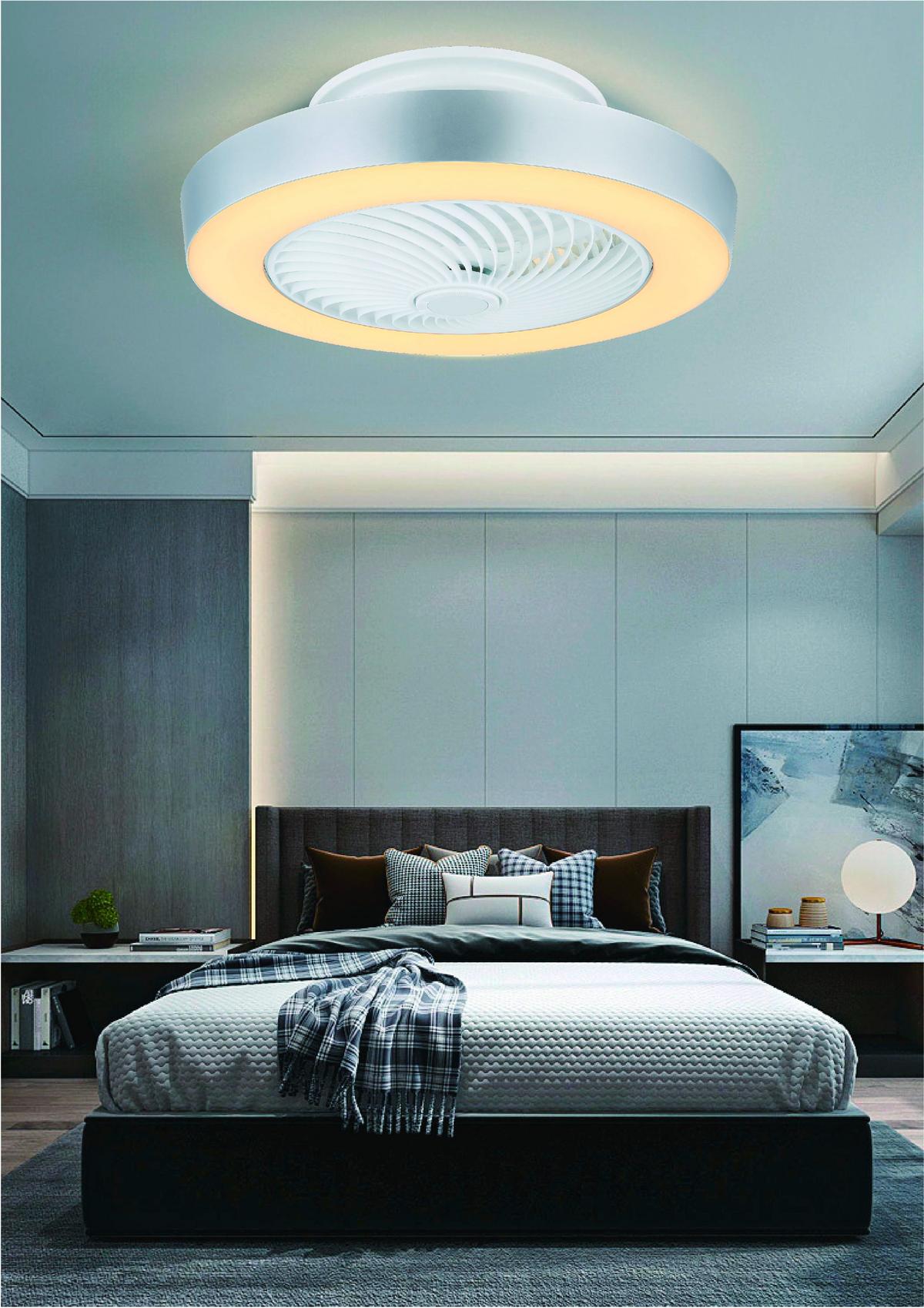 Deckenventilator Vivea Opal/Silberfarben - Silberfarben/Opal, Basics, Kunststoff/Metall (132/40,6cm)