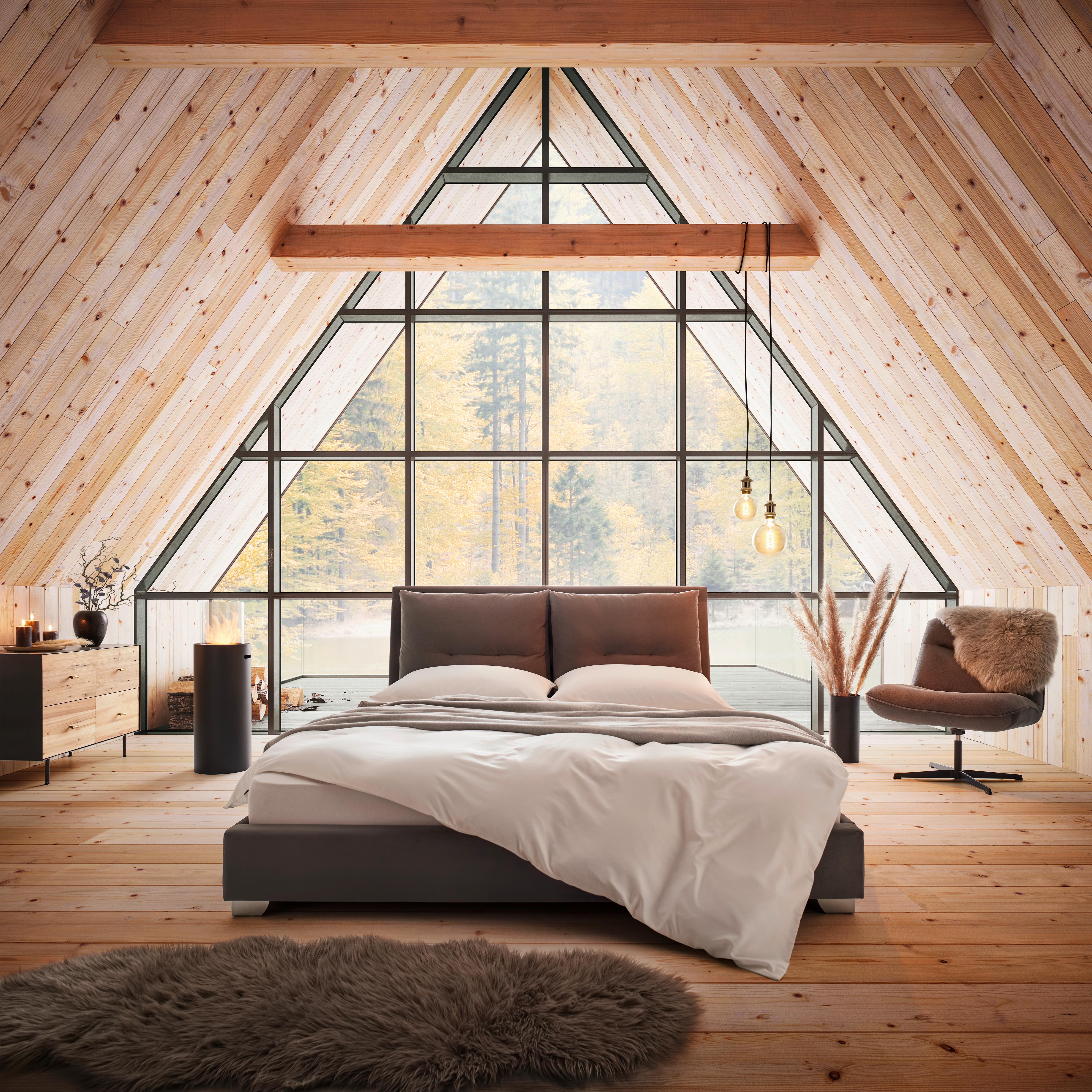 Polsterbett Luisa ca. 180x200 cm Dunkelgrau - Chromfarben/Dunkelgrau, MODERN, Holz/Textil (180/200cm) - Bessagi Home