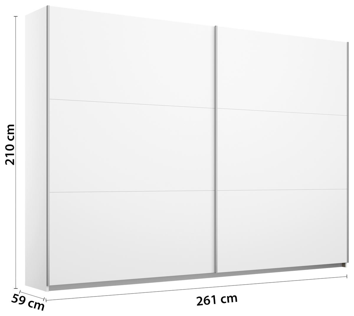 DULAP USI GLISANTE OSLO DECOR ALB - alb, Konventionell, material pe bază de lemn (261/210/59cm) - Mömax