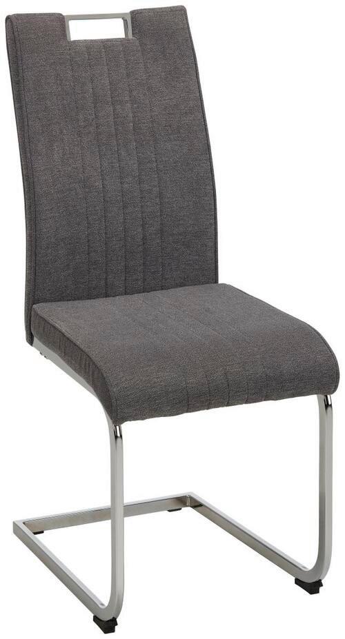 Stolica Katja - boja hroma/siva, Moderno, metal/tekstil (42/98/56cm) - Mömax