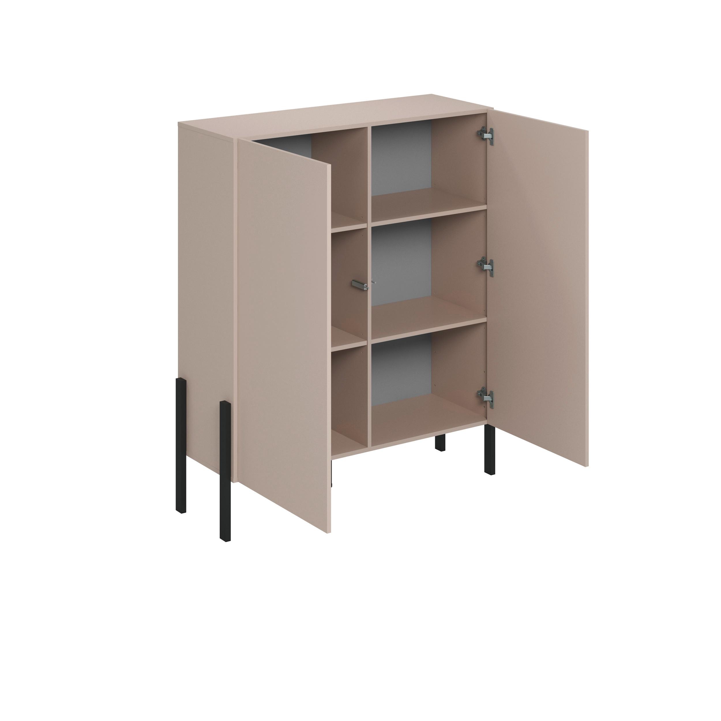 Komód Jukon - kasmír, Modern, faalapú anyag (114/135/40cm)