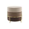Hocker Creme/Braun ca. 48,5x46 cm - Goldfarben/Braun, Basics, Holzwerkstoff/Textil (48,5/46/48,5cm) - Kayoom