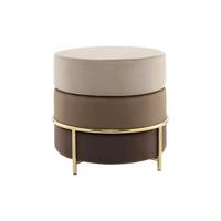 Hocker Creme/Braun ca. 48,5x46 cm - Goldfarben/Braun, Basics, Holzwerkstoff/Textil (48,5/46/48,5cm) - Kayoom