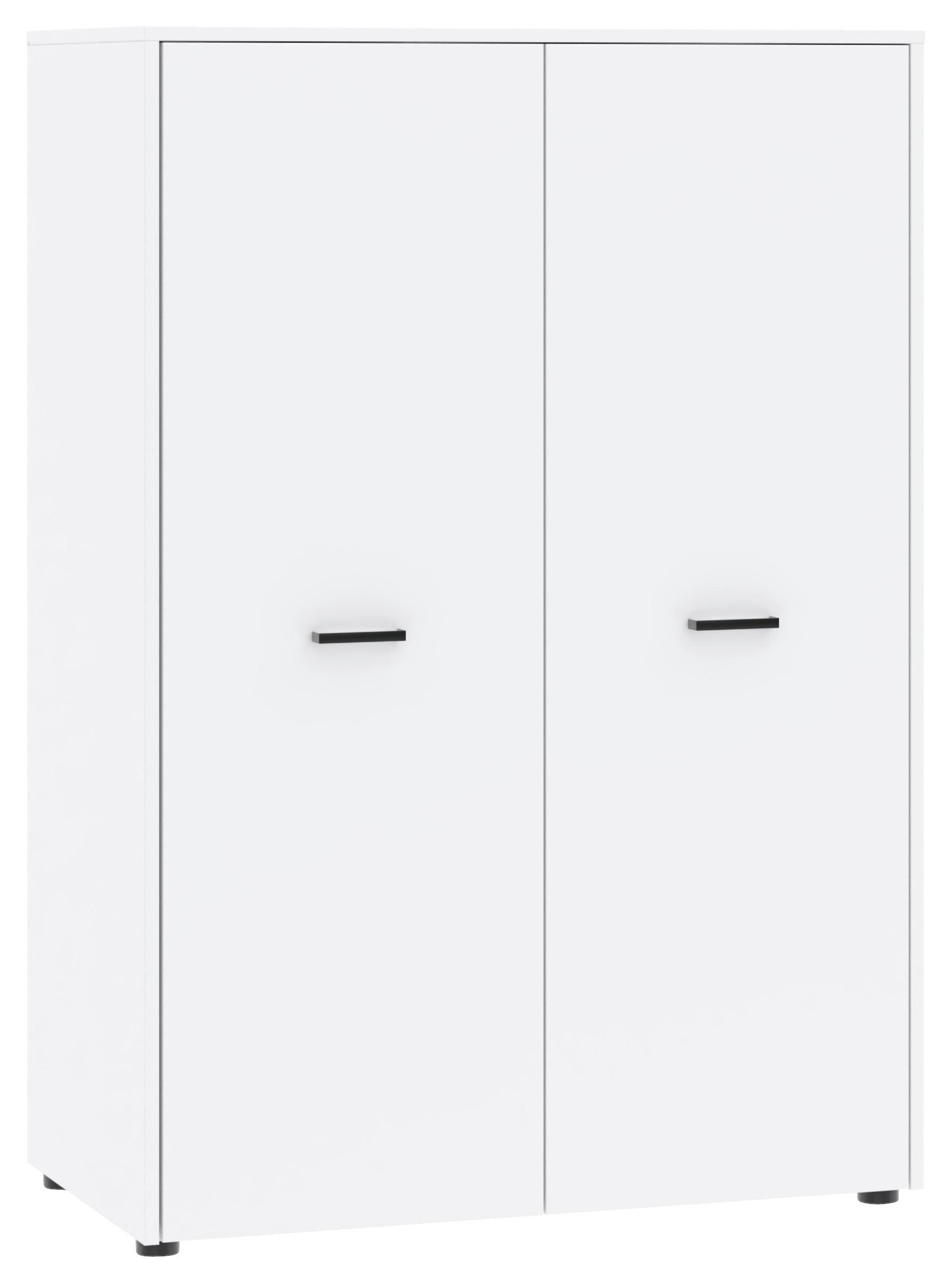 Kleiderschrank Kivo Weiß - Schwarz/Weiß, MODERN, Holzwerkstoff/Kunststoff (90/129,8/52,1cm) - Based