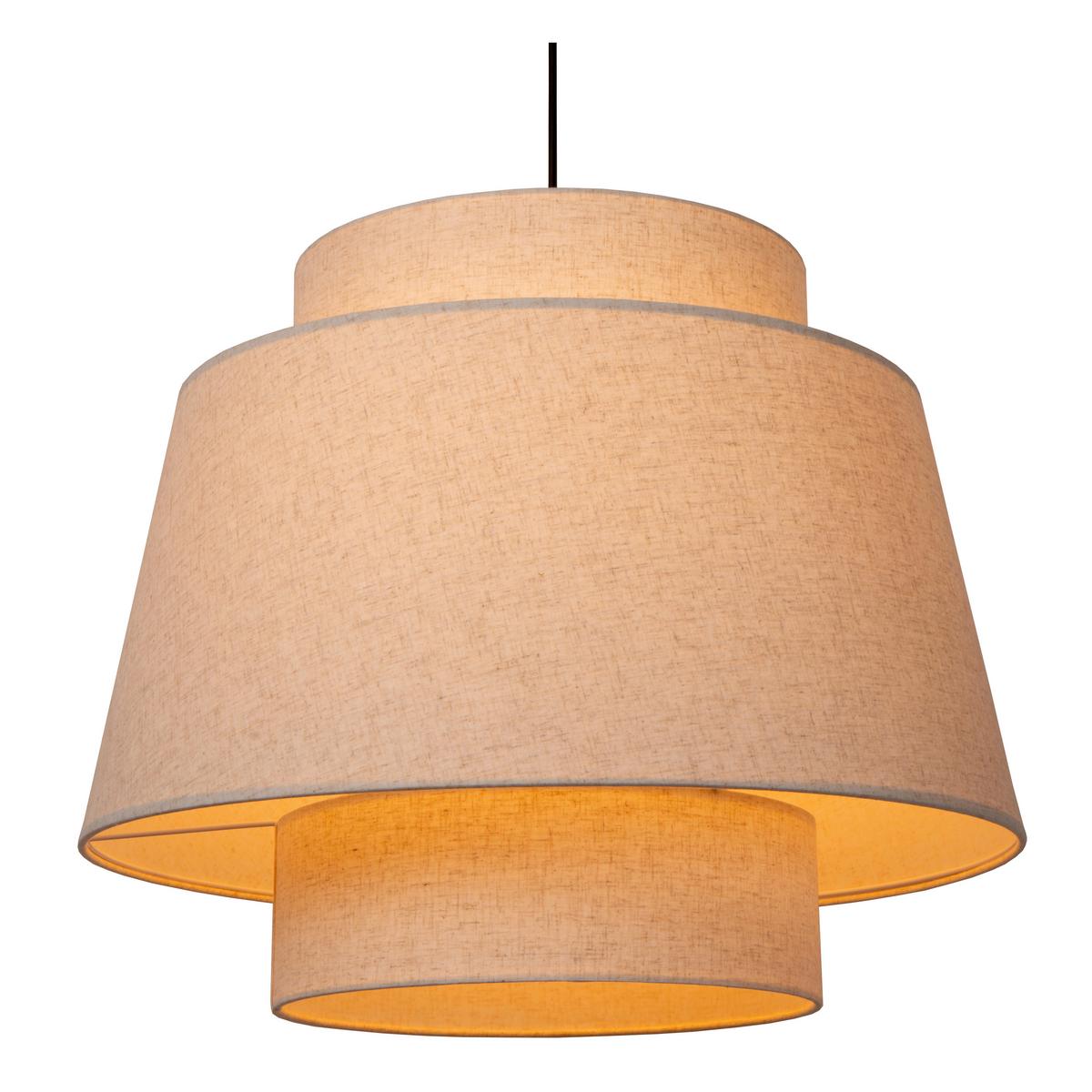 LAMPA WISZĄCA 21435/60/38 - TRIBUTE - czarny/biały, Lifestyle, tkanina (60/180cm) - Lucide