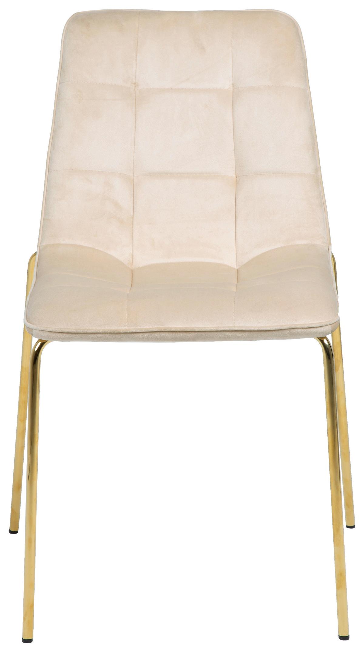 KRZESŁO MEGA - kolor złoty/taupe, Lifestyle, metal/drewno (57/83/60cm) - MID.YOU