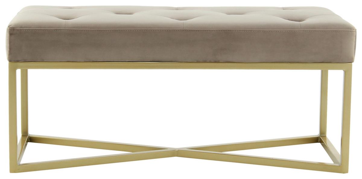 SITZBANK DIAZ 100 TAUPE / GOLD - Taupe/Goldfarben, Design, Holzwerkstoff/Textil (40/40/90cm) - Kayoom