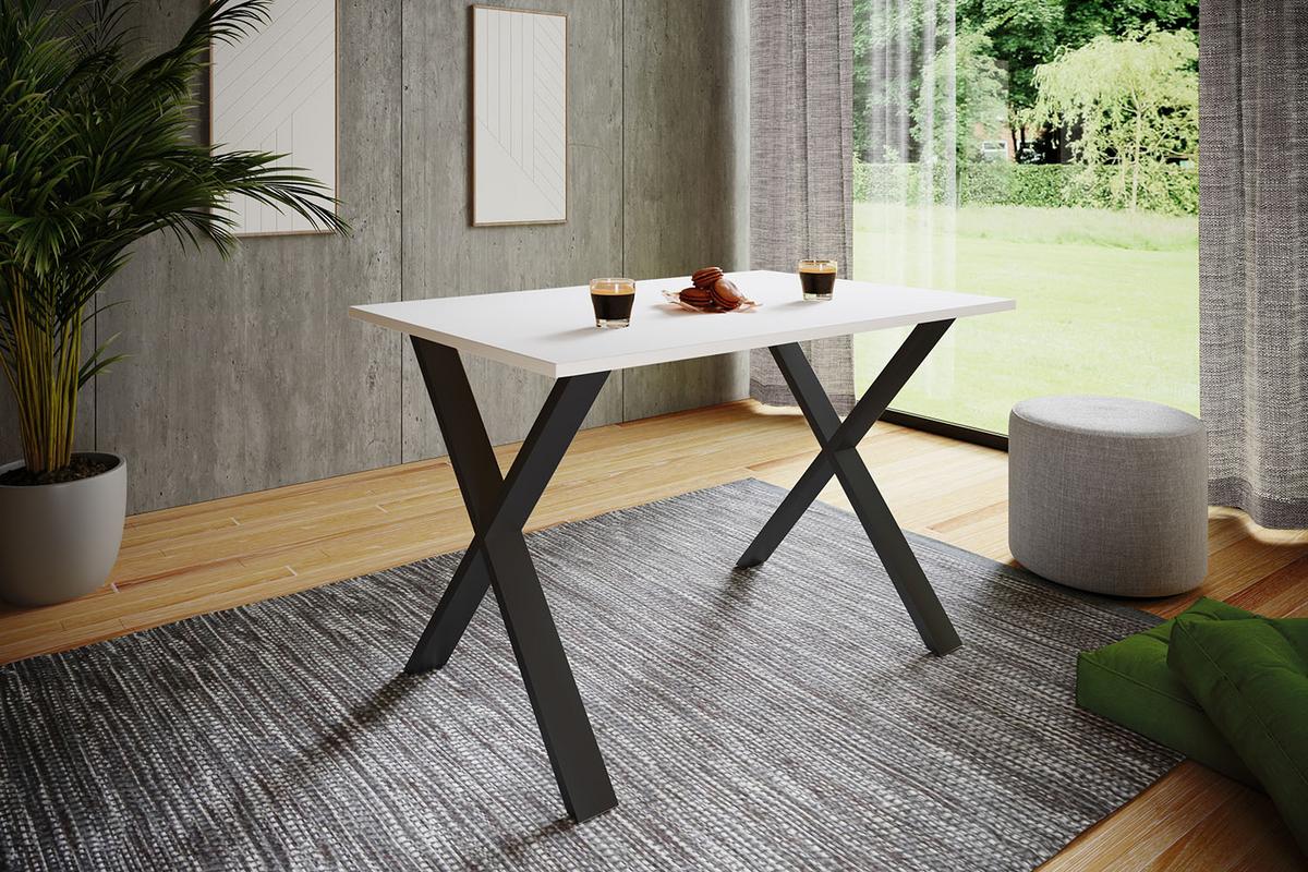 Jedilna Miza Xona, Bela, Črna - črna/bela, Basics, kovina/leseni material (140/50/76cm) - MID.YOU