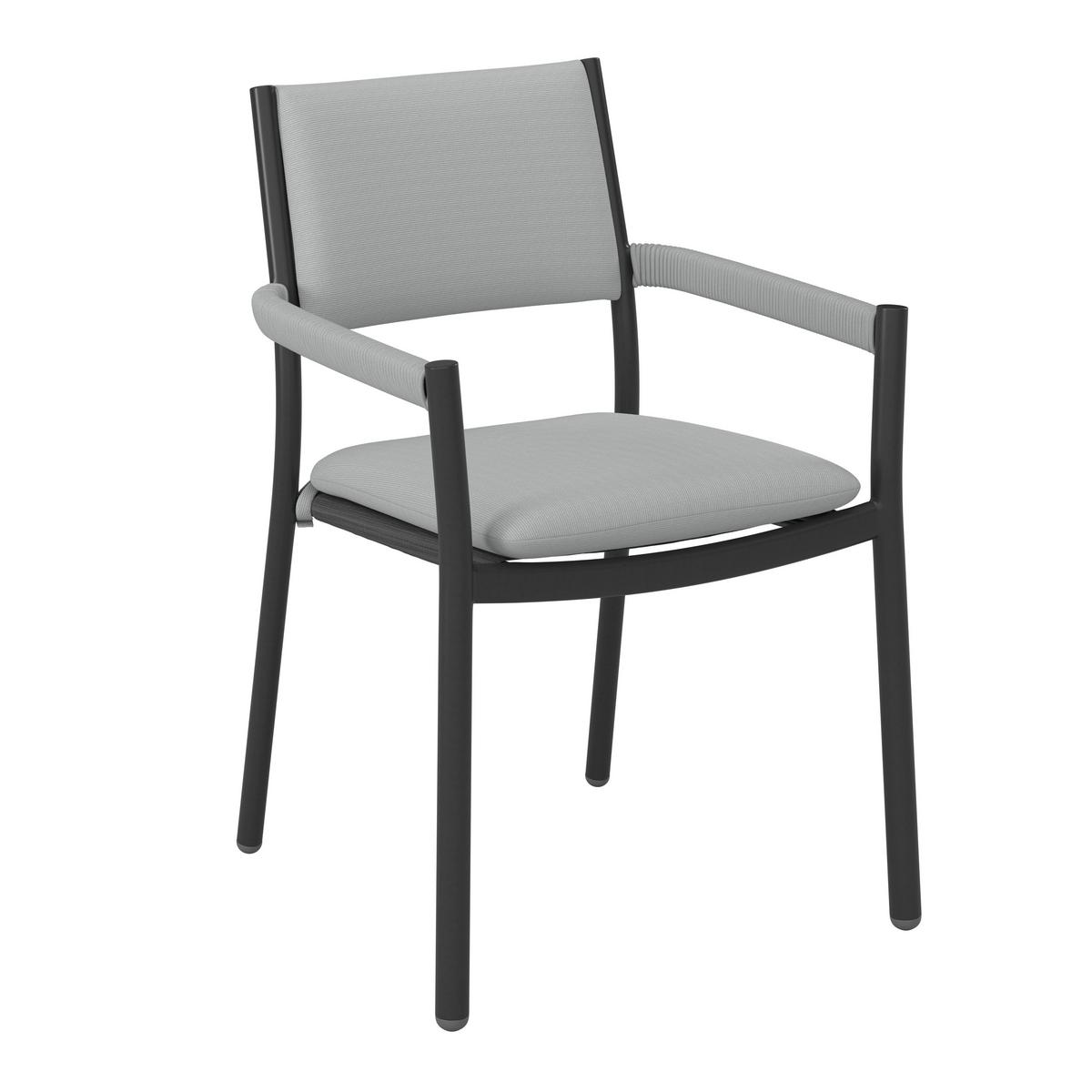 Gartenstuhl Hanoi Anthrazit - Anthrazit, MODERN, Textil/Metall (57/84/60cm) - Mömax
